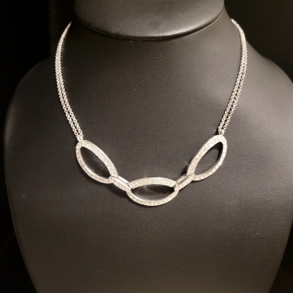 Estate Rhinestone Double Necklace - Picture 2 of 4